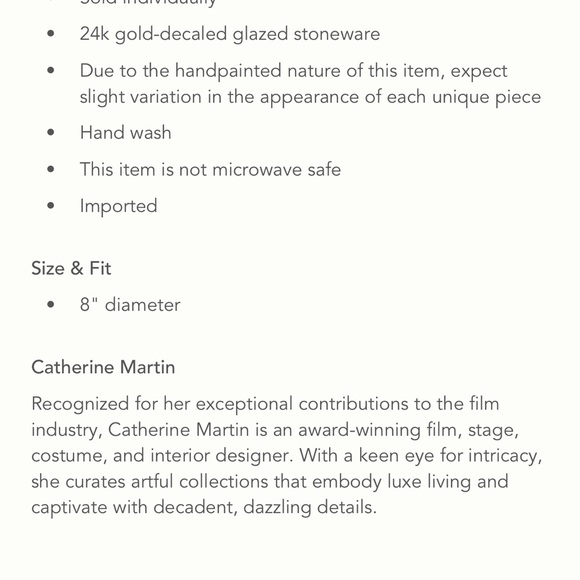 Anthropologie Catherine Martin Starry Night Dessert Plate NWT Green 2 Available - Picture 4 of 7